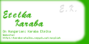 etelka karaba business card